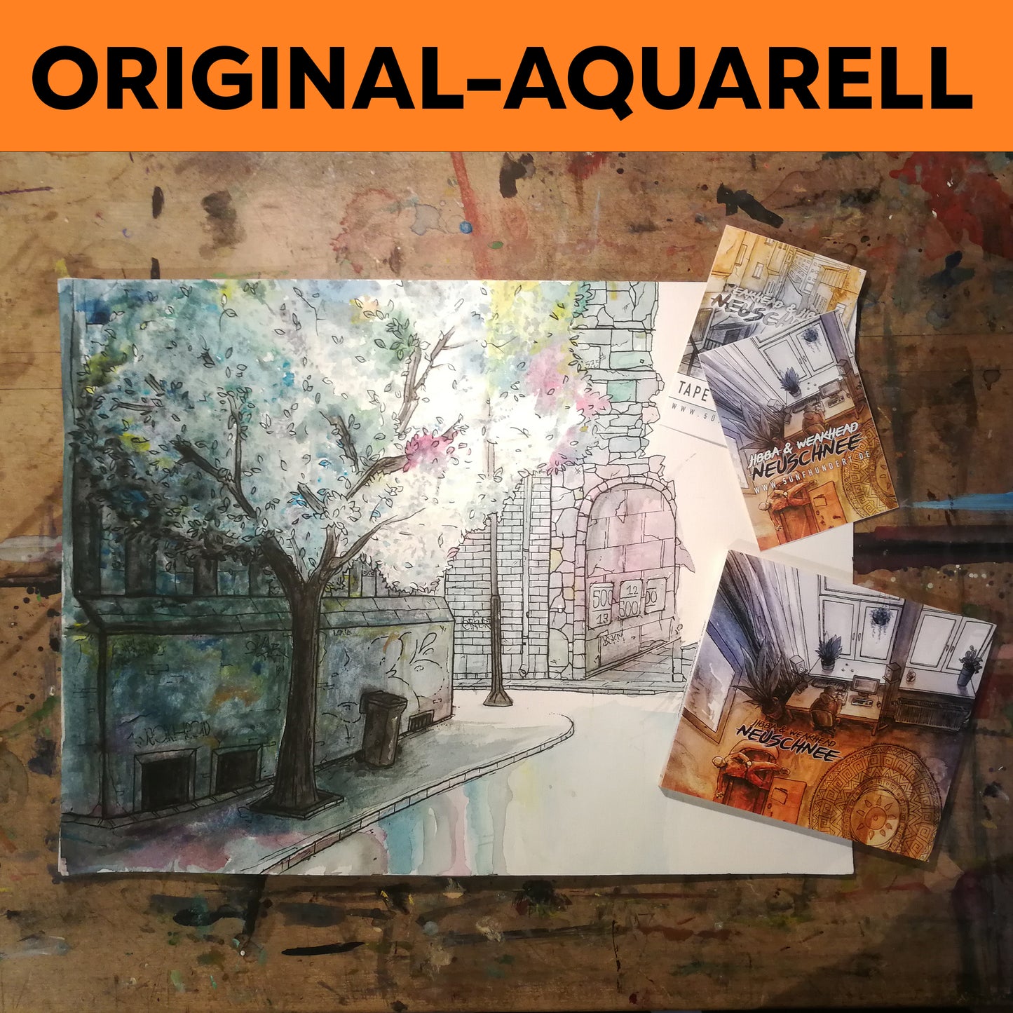 Neuschnee Aquarell 2/3 + CD