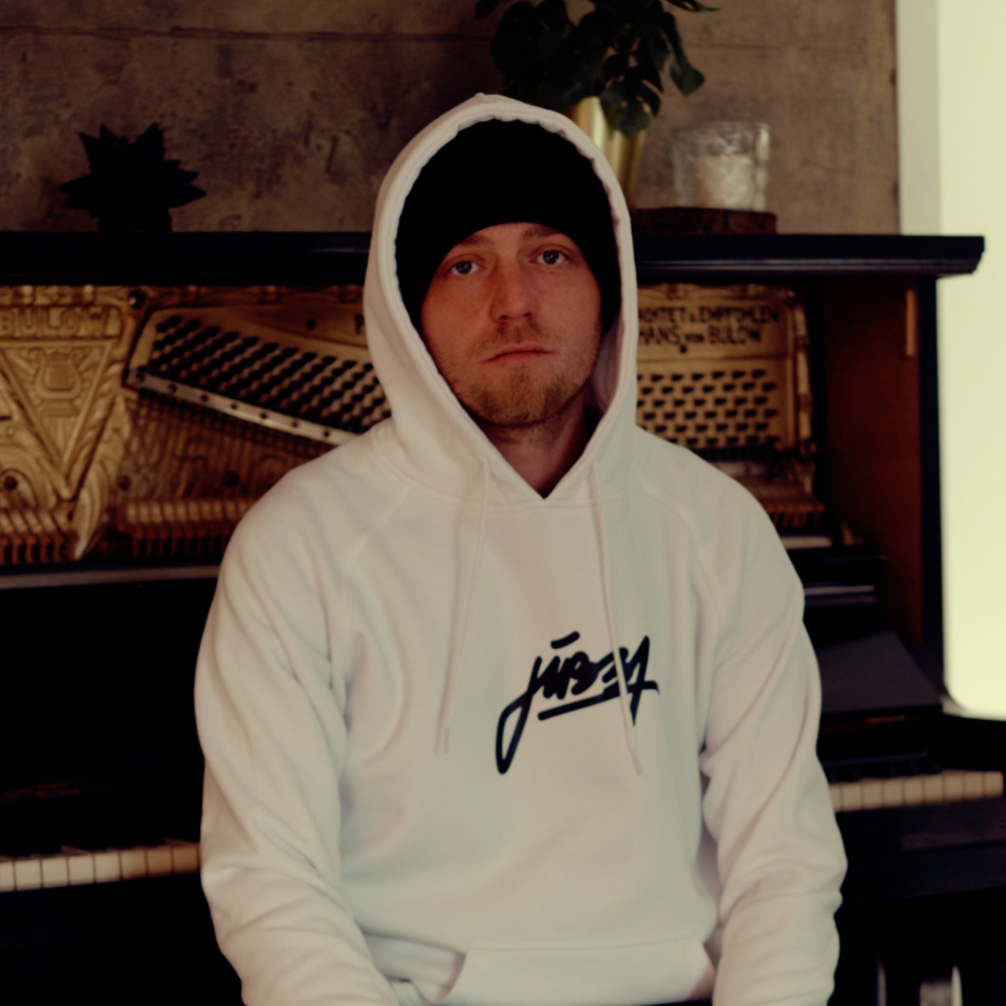 Jibba Premium Hoodie "Schwarz" White
