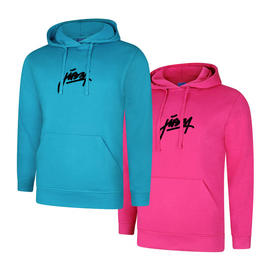 Jibba Basic Hoodie "Ornament" blue/pink