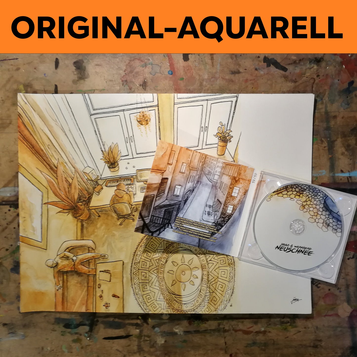Neuschnee Aquarell 1/3 + CD