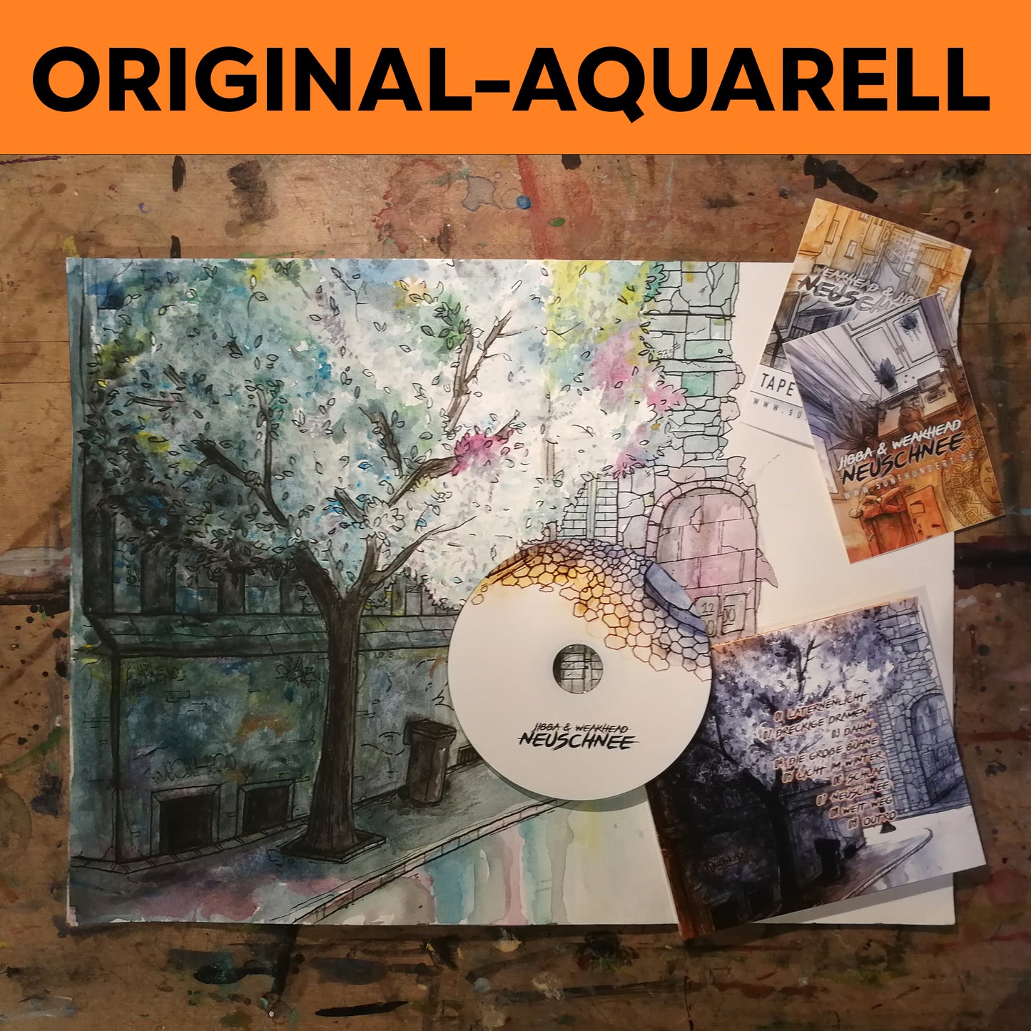 Neuschnee Aquarell 2/3 + CD
